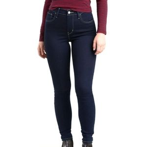 Levis 720 dark wash high rise skinny jeans